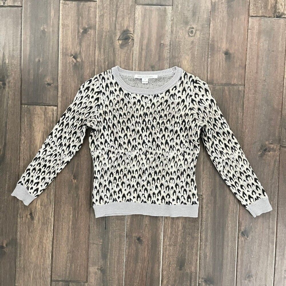 Diane Von Furstenberg Animal Print Metallic Sweater - read description